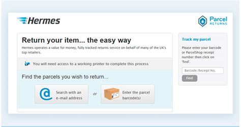 hermes tracked returns|hermes online returns.